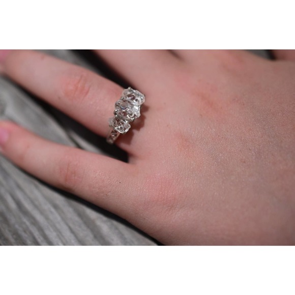 Alternative Engagement Ring Raw rustic Boho Promise Ring dainty unique s… - Picture 5 of 5